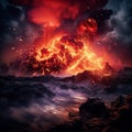 Firestorm Burst: Vivid and Dynamic Image of an Intense Volcanic Eruption