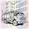 Firetruck Coloring Page For Kids Royalty Free Stock Photo
