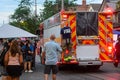 Firetruck Driving Through Crowd at Streetfest, Toronto, Ontario