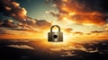 firewall cloud data security Royalty Free Stock Photo
