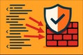 Firewall Cyber Protection Icon â security, network, data, digital, safety, defense, technology Royalty Free Stock Photo