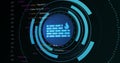 Firewall and cybersecurity image over binary code and digital interface