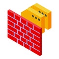 Firewall data icon isometric vector. Privacy policy