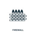 Firewall icon. Monochrome style design from internet security icon collection. UI. Pixel perfect simple pictogram firewall icon. W Royalty Free Stock Photo