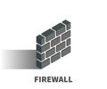 Firewall icon, vector symbol.