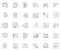 Firewall line icons collection. Security, Protection, Nerk, Access, Filtering, Blocking, Privacy vector and linear