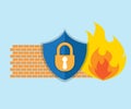 Firewall network security icon