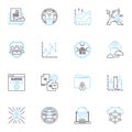 Firewall protection linear icons set. Security, Block, Access, Monitor, Privacy, Firewall, Nerk line vector and concept