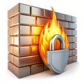Firewall Security isolated on white background