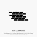 Firewall, Security, Wall, Brick, Bricks solid Glyph Icon vector Royalty Free Stock Photo