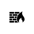 Firewall, Security Wall, Security Flat Vector Icon Royalty Free Stock Photo