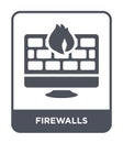 firewalls icon in trendy design style. firewalls icon isolated on white background. firewalls vector icon simple and modern flat