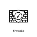 Firewalls icon. Trendy modern flat linear vector Firewalls icon