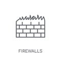 Firewalls linear icon. Modern outline Firewalls logo concept on