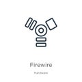 Firewire icon. Thin linear firewire outline icon isolated on white background from hardware collection. Line vector firewire sign Royalty Free Stock Photo