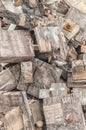 Firewood beams stack on each other Royalty Free Stock Photo