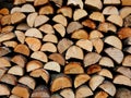 Firewood chopped fuel material nature stack