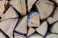 Firewood chopped logs piece background pattern light beige pattern