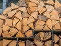 Firewood cut and stacked Royalty Free Stock Photo