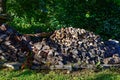 A stack of well split firewood Royalty Free Stock Photo