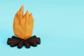 Firewood fire on a plain light background, 3d render
