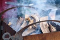 Firewood flame for barbecue grill Royalty Free Stock Photo
