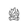 Firewood flame line icon Royalty Free Stock Photo