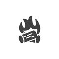 Firewood flame vector icon Royalty Free Stock Photo