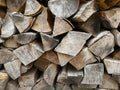 Firewood, logs stacked for drying Royalty Free Stock Photo