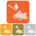 Firewood and matches icon