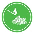 Firewood and matches icon