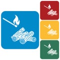 Firewood and matches icon