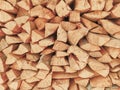 Firewood natural texture, organic wooden background. Hardwood fuel, harvesting chopped wood for the winter. Royalty Free Stock Photo