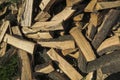Firewood, oak, cut in pieces Royalty Free Stock Photo