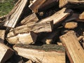 Firewood, oak, cut in pieces Royalty Free Stock Photo