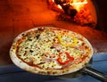 Firewood oven pizza Royalty Free Stock Photo