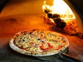 Firewood oven pizza