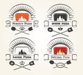 Firewood oven pizza logo Royalty Free Stock Photo