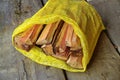 The firewood is packed for sale Royalty Free Stock Photo