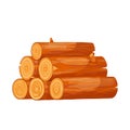 firewood pile cartoon vector illustration Royalty Free Stock Photo