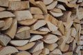 firewood piled in a woodpile