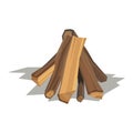 Firewood stack vector wooden material.