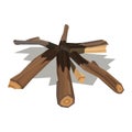 Firewood stack vector wooden material.