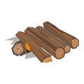 Firewood stack vector wooden material.