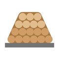 Firewood stack vector wooden material.