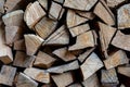 Firewood is stacked one on top of the other Royalty Free Stock Photo