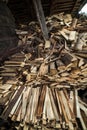 Firewood stacks Royalty Free Stock Photo