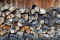 Firewood stock for winter wood fuel in stack Royalty Free Stock Photo