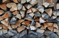 Firewood stock for winter wood fuel in stack Royalty Free Stock Photo