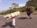 Firewood street on the city of ethiopia labourer poor women